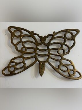 Vintage brass butterfly trivet